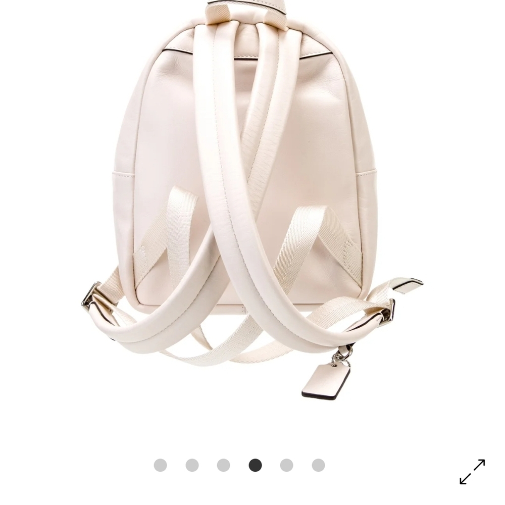 Coach Ivory Croc-Embossed Backpack - Picture 3 of 6